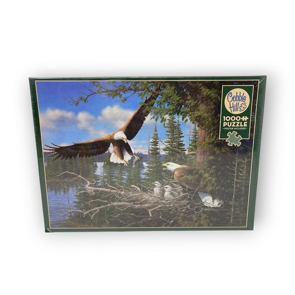 Cobble Hill Nesting Eagles 1000 Piece Jigsaw Puzzle New Sealed Package 2014